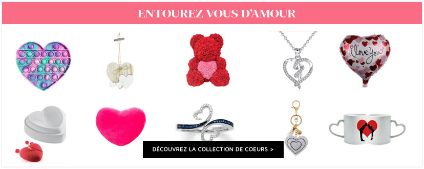 Collection accessoires, décorations et bijoux coeur