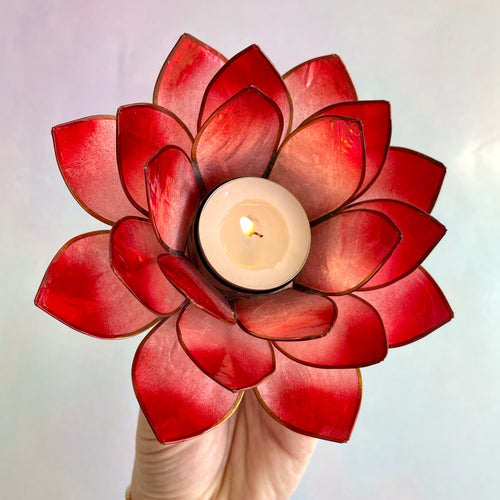 LOTUS FLOWER TEA LIGHT HOLDER - SACRAL CHAKRA – The Crystal Avenues