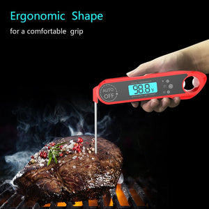 Red Digital Kitchen Thermometer Cooking Probe