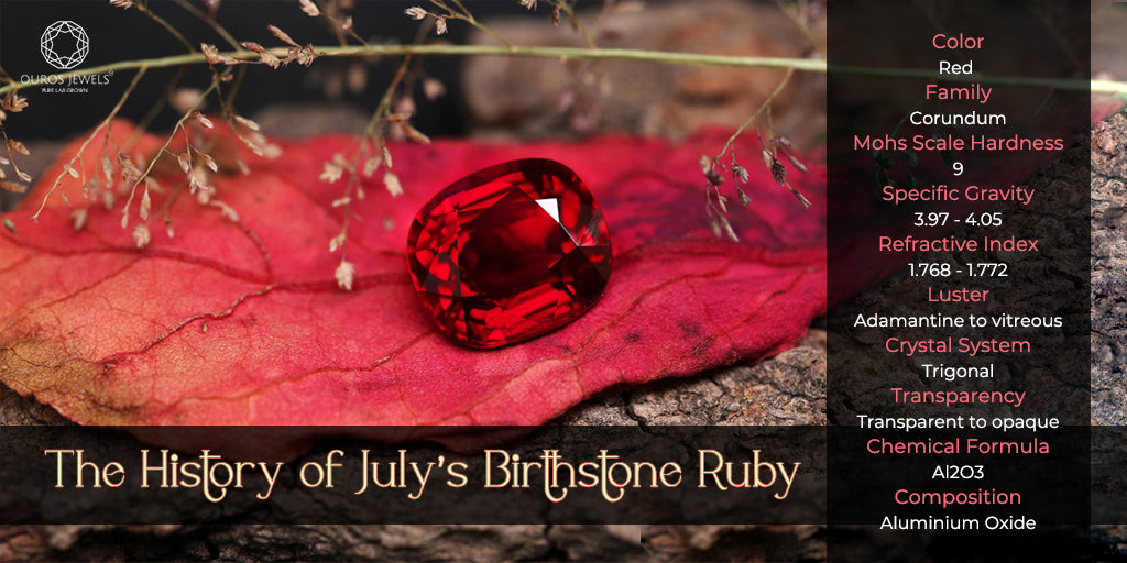 [The History of July Birthstone Ruby]-[ouros jewels]