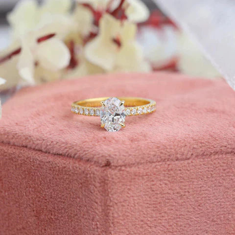 2 carat oval Diamond Solitaire Engagement Ring