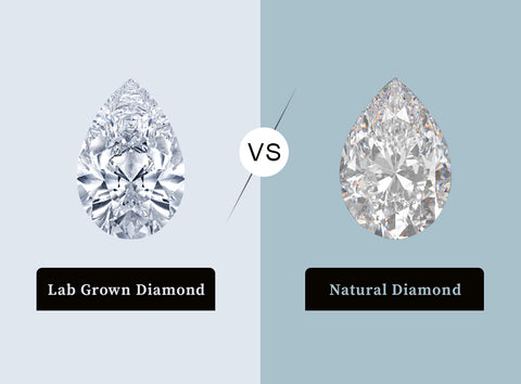 showing two diffrent type diamond: 3.5 Carat Lab Grown Diamond and Natural Diamond.