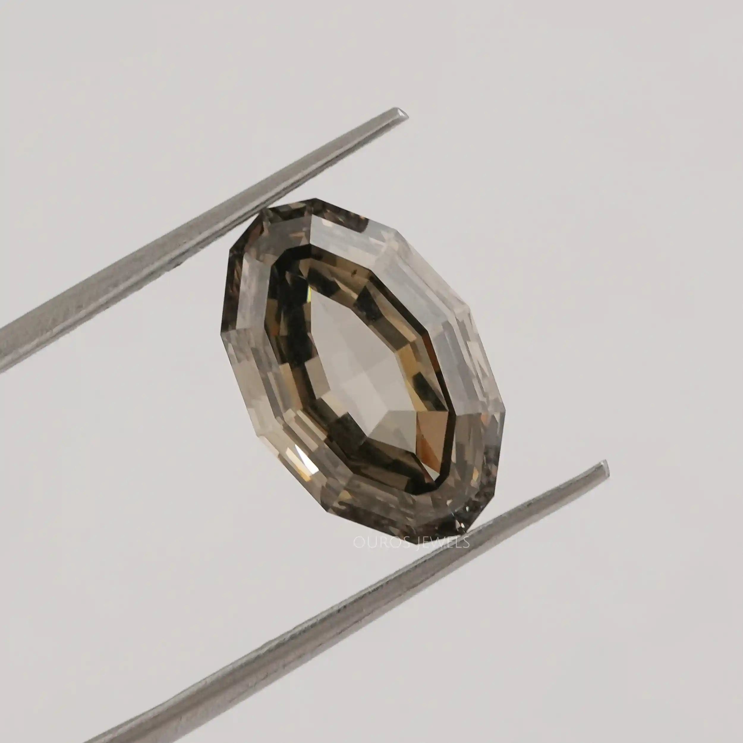 5.20 Carat Grey Oval Step Cut Diamond