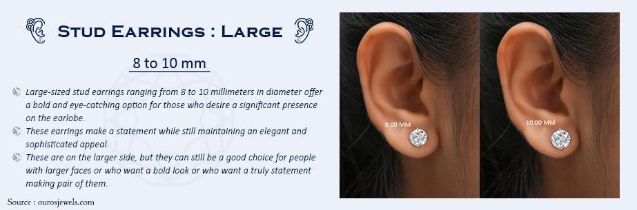 [Große Ohrstecker mit 9 bis 10 mm Diamanten]-[Ouros Jewels]