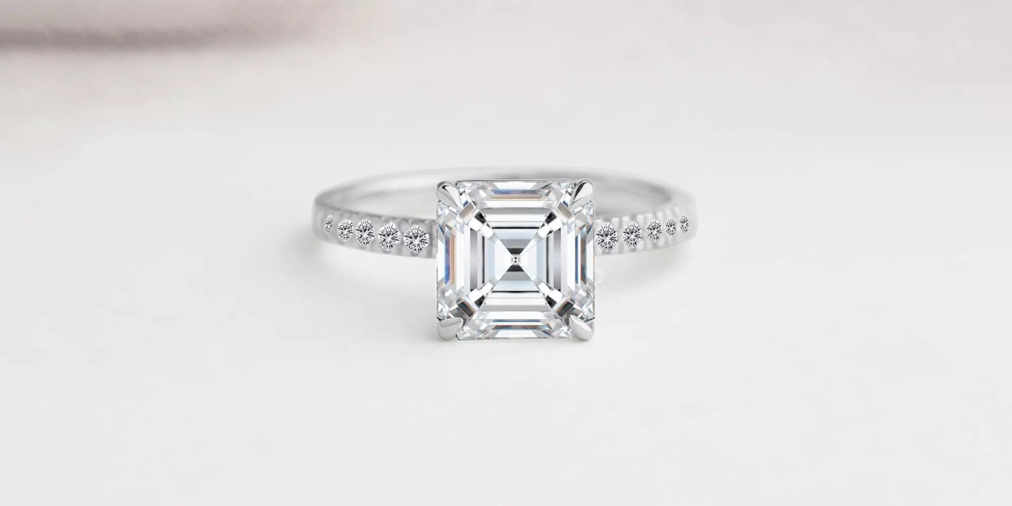 14k Yellow Gold Custom Vintage Style Asscher Diamond Engagement Ring  #104398 - Seattle Bellevue | Joseph Jewelry