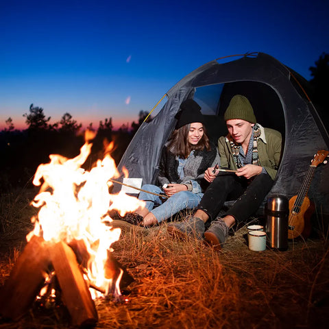 [Bonfire proposal to a girlfriend on the tracking camp with love message]-[ouros jewels]