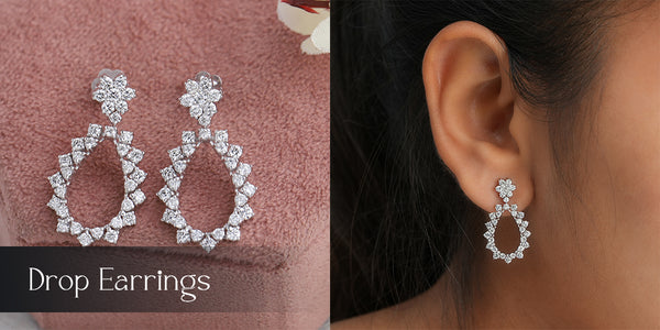 [Diamond Drop Earrings]-[ouros jewels]