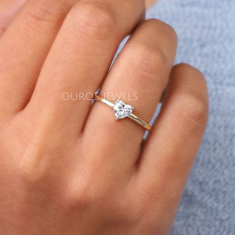 [Herat cut solitaire engagement ring]-[ouros jewels]