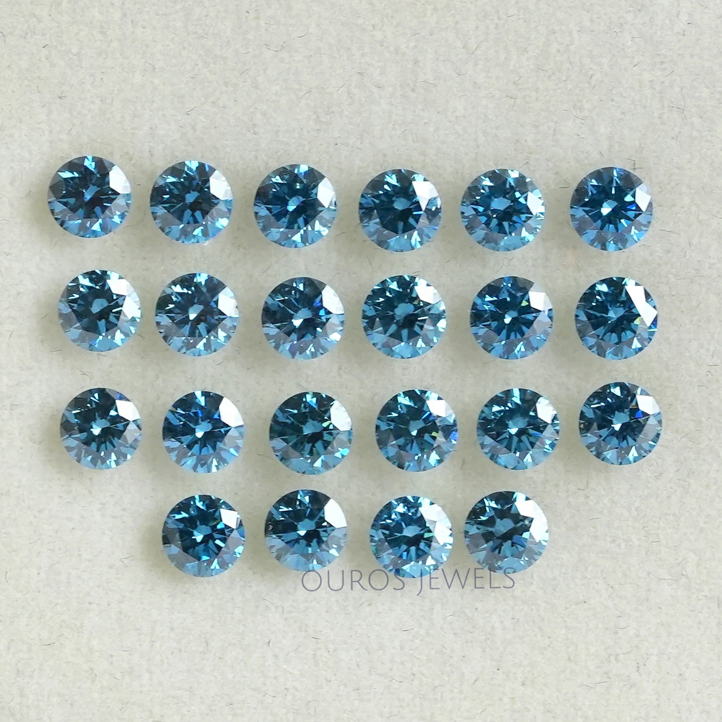 Blue Round Cut Lab Grown Diamond