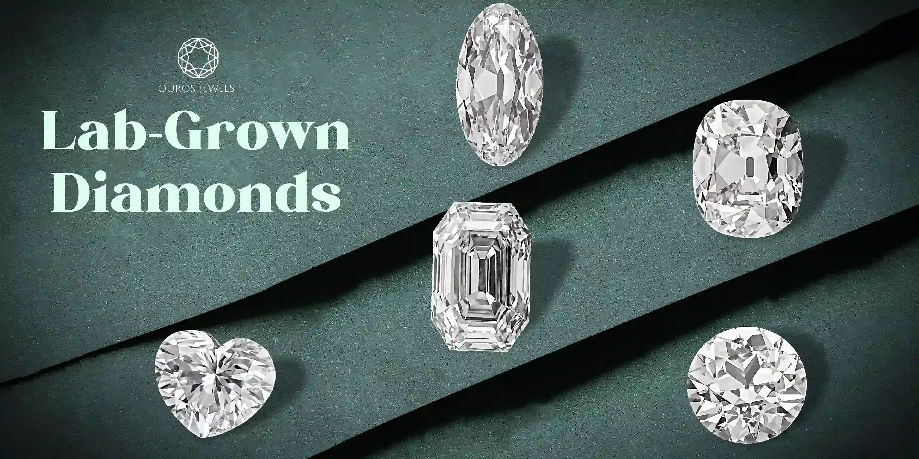 Image showing various shapes of lab-grown diamonds
