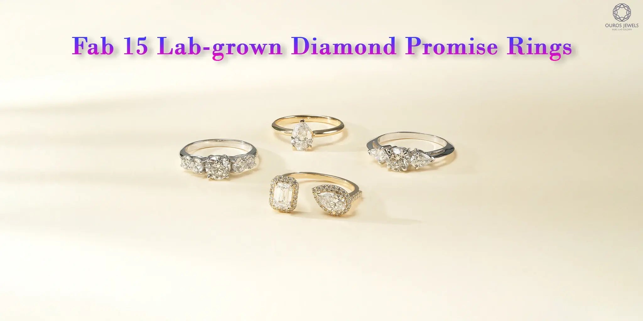 Ethical lab-grown diamond promise rings for her made with gold and precise craftsmanship that refines a love and commitment.