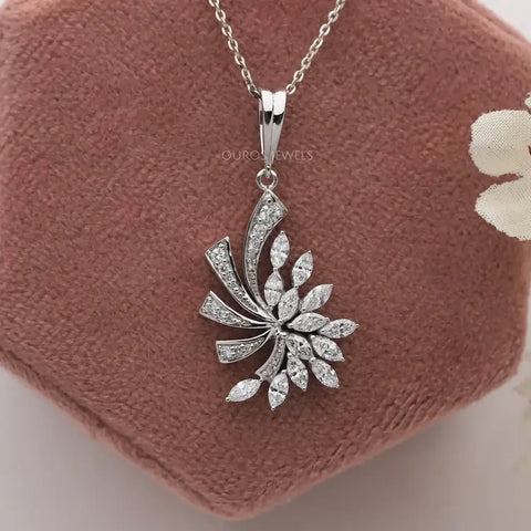 Sophisticated marquise diamond fancy pendant, a modern fusion of modern elegance and timeless allure, designed to complement and elevate a woman's style with refined grace.