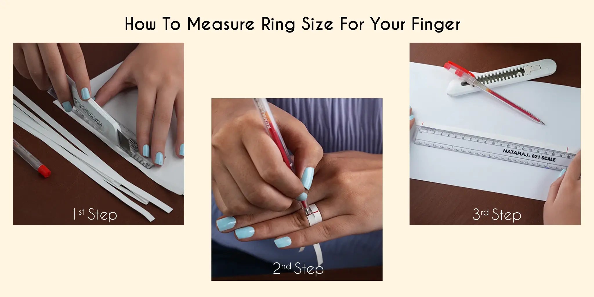 How To Check Perfect Ring Size For All Kinds Of Rings At Home — Ouros Jewels