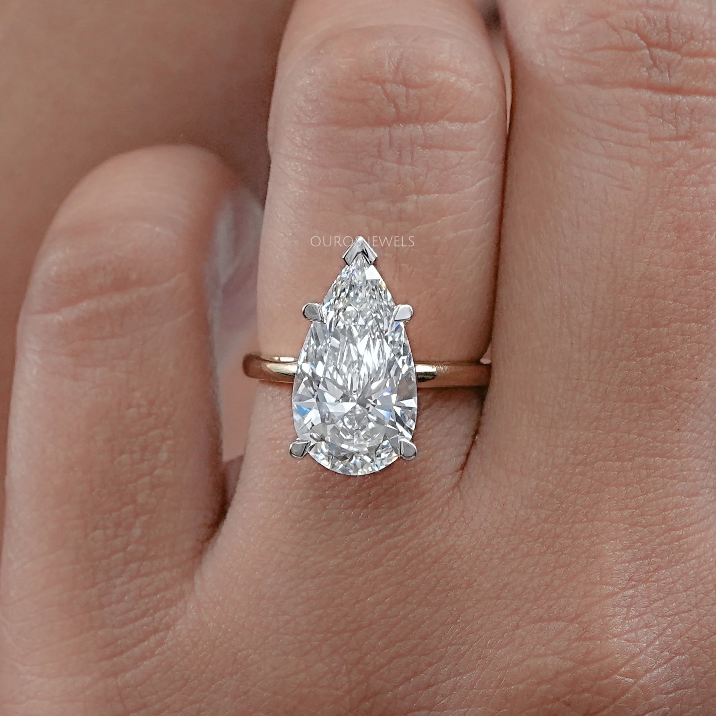 Pear Lab Diamond Solitaire Engagement Ring