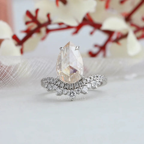 [White gold vintage engagement ring for women]-[ouros jewels]