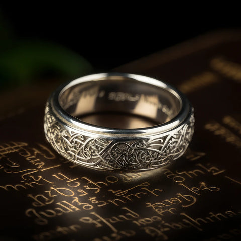 Medieval times posy antique rings for women with stylish engraving pattern on the band that looks so much precious and gorgeous.