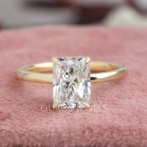 [Radiant Cut Diamond Solitaire Engagement Ring]-[ouros jewels]