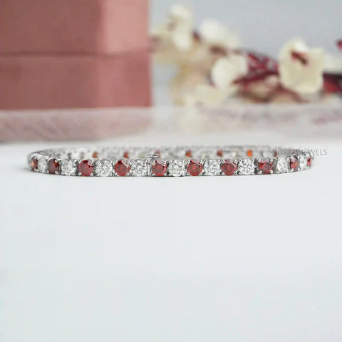 [Red Colored Diamond Bracelet]-[ouros jewels]
