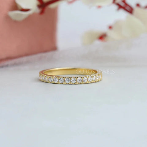 Yellow gold wedding band for women