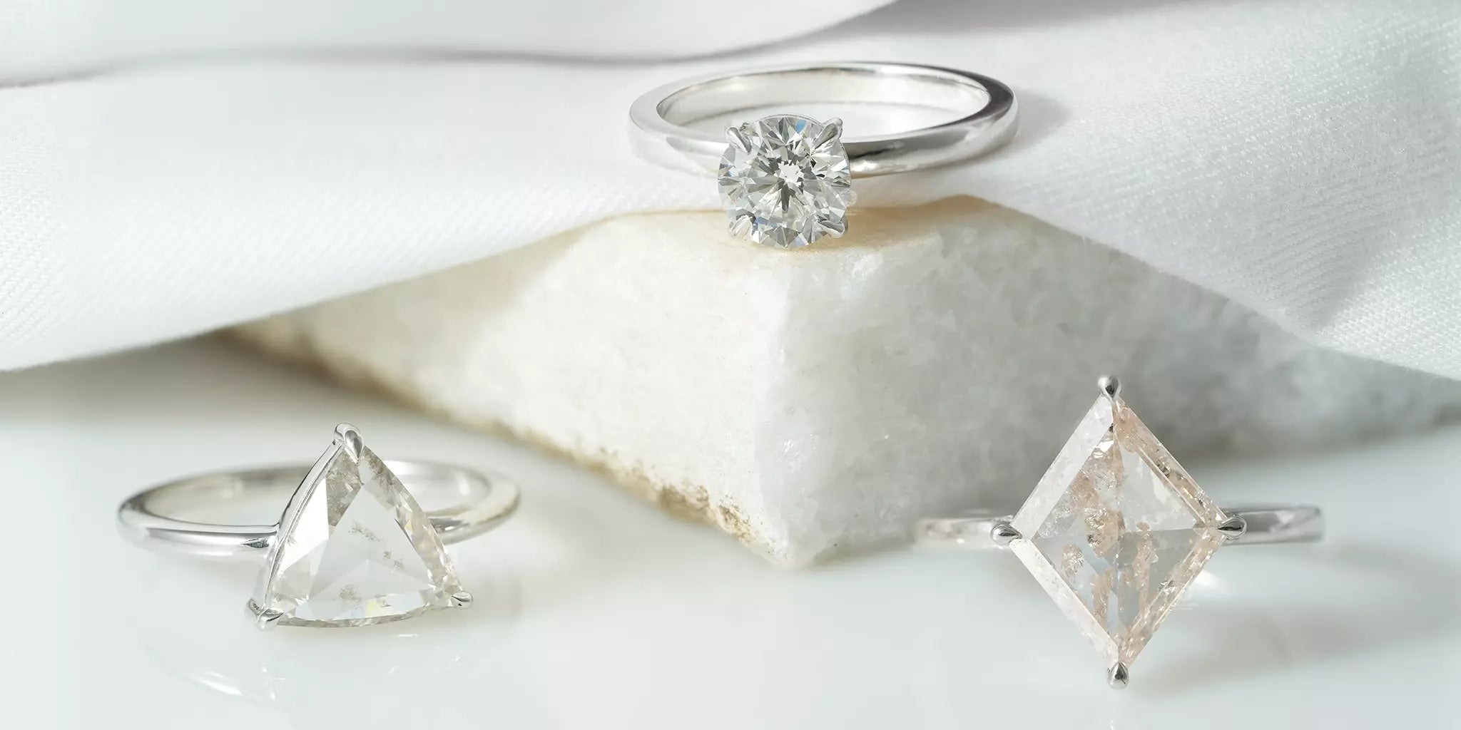 Cheap Engagement Ring 1.25 Carat Moissanite Ring with Diamonds on 10k White  Gold - Walmart.com
