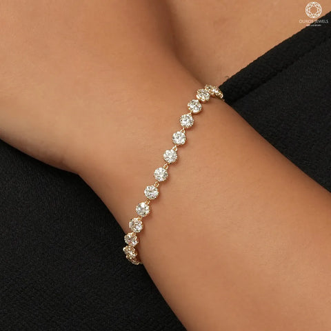 [Tennis diamond bracelet for women in white gold with a wonderful appearance on the wrist]-[ouros jewels]