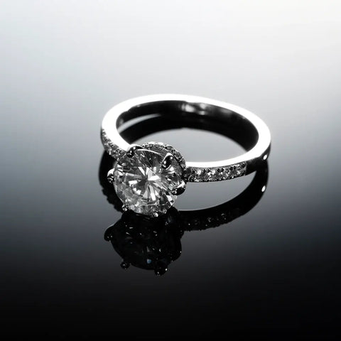 [Unveil Timeless Radiance: The White Gold Diamond Ring, a Captivating Dance of Elegance and Brilliance, Glistening with the Promise of Everlasting Love and Style.]-[ouros jewels]