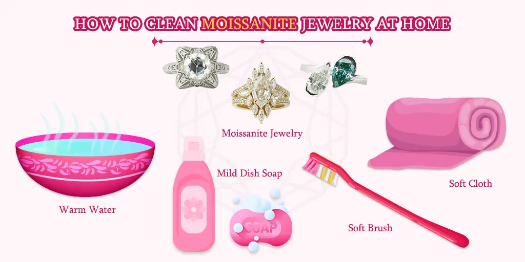 [how to clean Moissanite jewelry at home]-[ouros jewels]