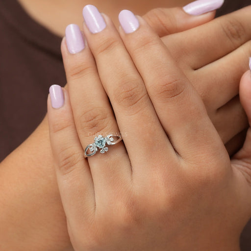 Pink Heart Cut Multi Split Shank Ring