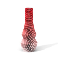 ZIGZAG 3D tištěná váza s červeným přechodem