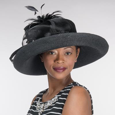 Feather Bow Metallic Turn Up Hat 331744 Black - Fit Rite Fashions – fitrite  fashions