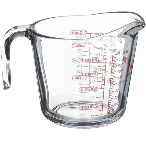 Anchor Hocking Clear Glass Measuring Cup 4 cup 32oz quart liter mL