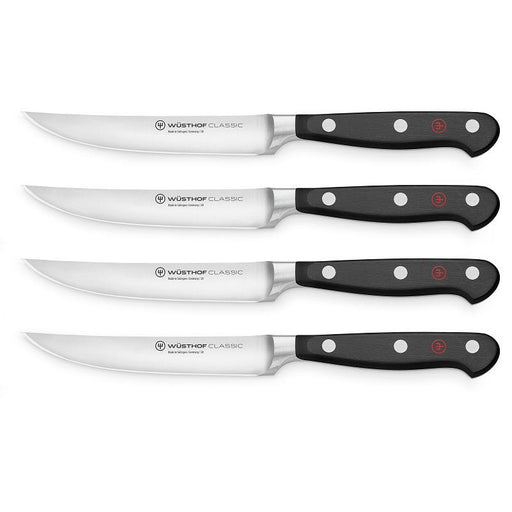 WÜSTHOF Ikon 6-Piece Mixed Wood Steak Knife Set w/ Leather Knife Roll