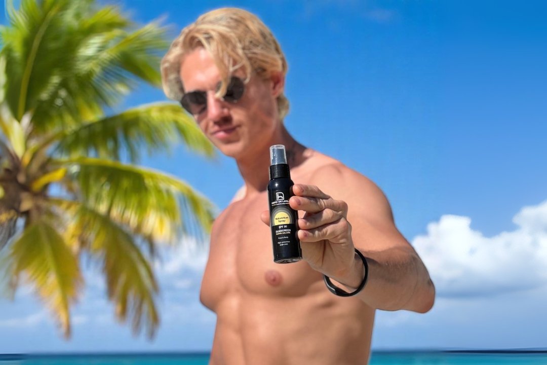 Protector solar natural en spray para hombre