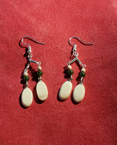 The finished product, as set of Pumpkin Seed Earrings. - SOLD !!!
