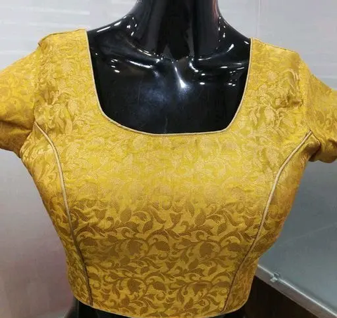 Broad square front neck blouse designs
