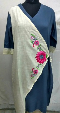 Rayon Aari Embroidered Kurti Set - Arhams Online Fashion Store