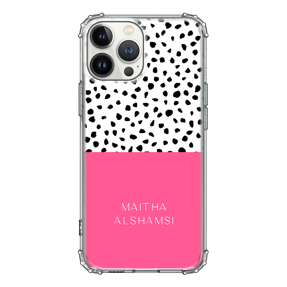 Apple iPhone 13 Pro Max / Clear Classic Phone Case Personalized Text Colorful Spotted Dotted, Phone Case - Stylizedd.com