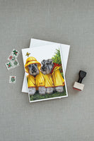 Schnauzer Rain Gear Greeting Cards and Envelopes Pack of 8