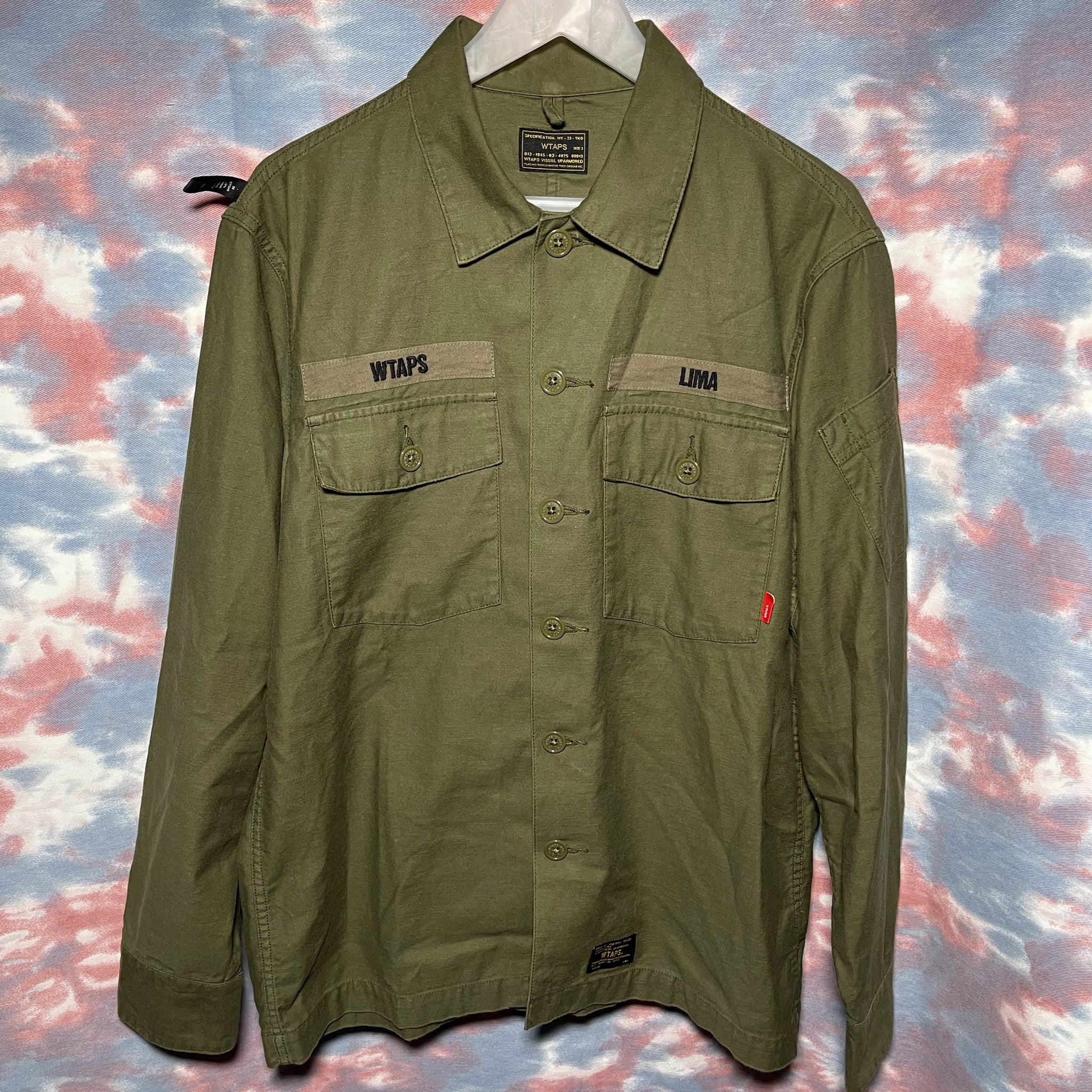 Wtaps BUDS LS 01 SHIRT SIZE L OLIVE DRAB 17SS 171WVDT-SHM01 軍綠色