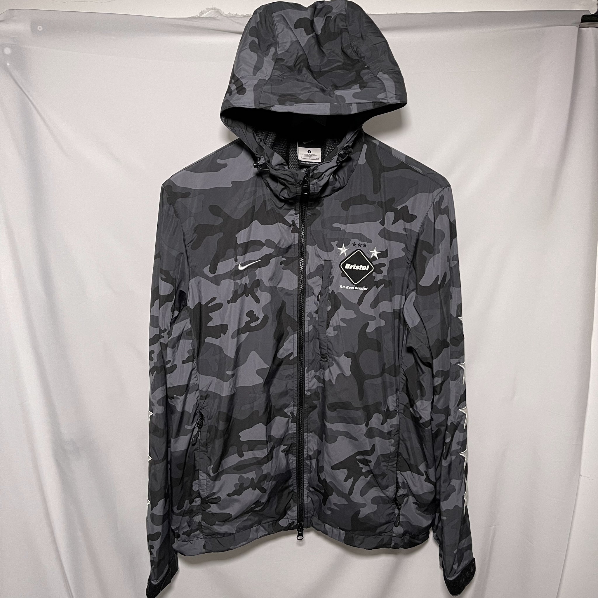 FCRB x NIKE CAMO STARS TRAINING JACKET BLACK SIZE S 黑色迷彩星星有