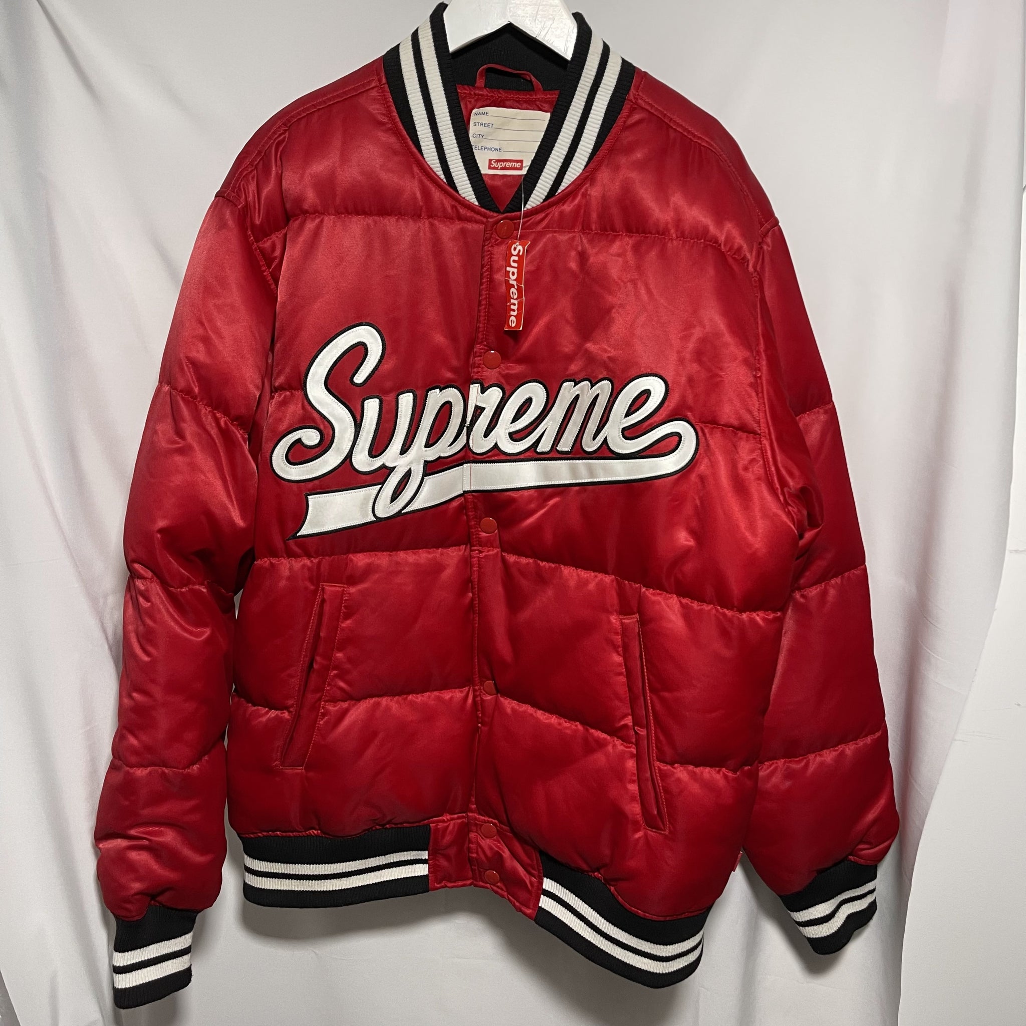 16AW supreme Script Varsity Puffy Jacket - スタジャン - www ...