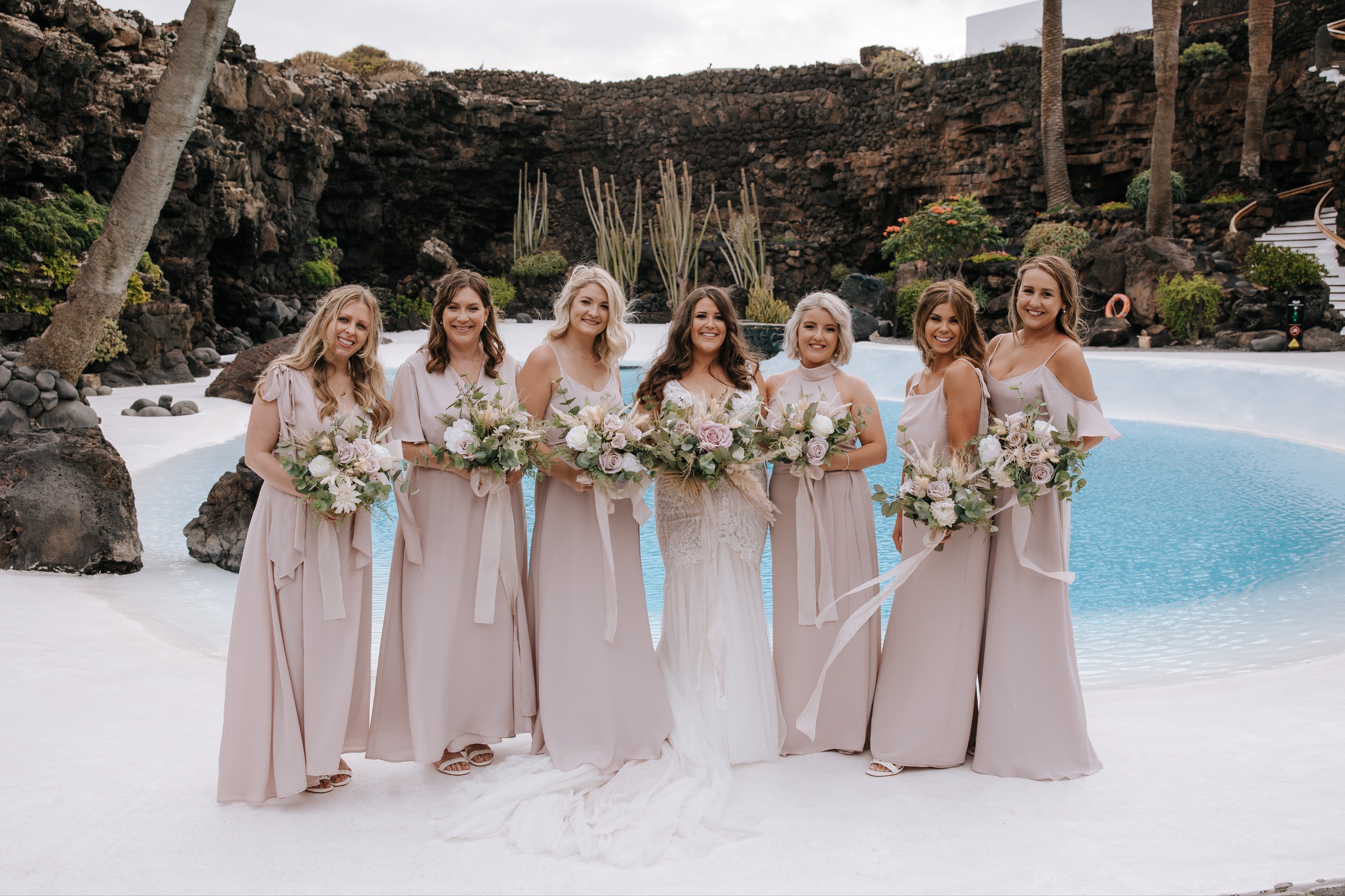 Nude bridesmaids dresses