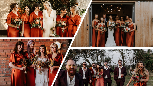 Orange bridesmaids dresses