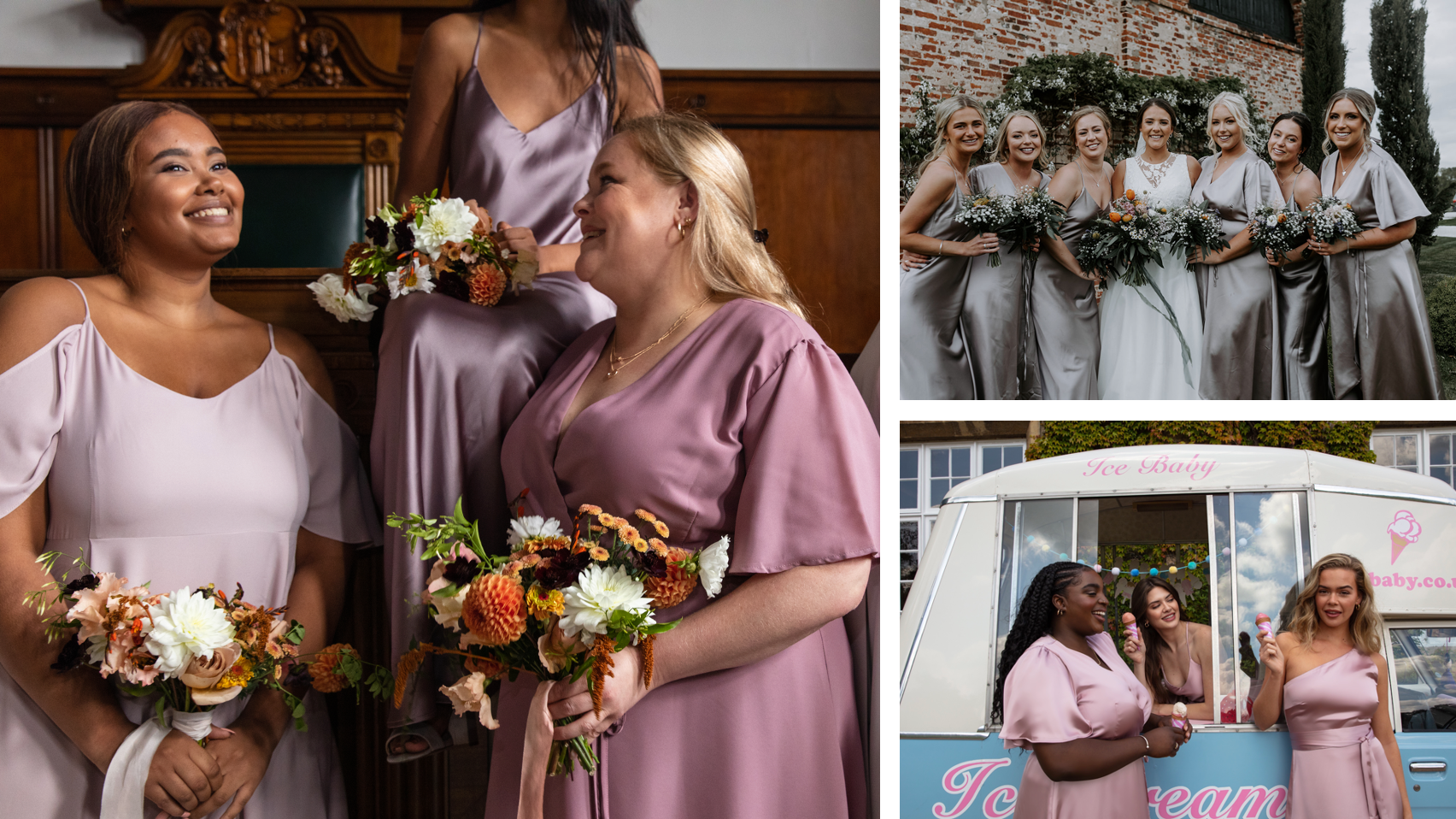 Neutral pink bridesmaids dresses