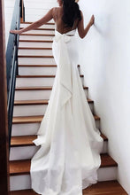 Load image into Gallery viewer, Princess Spaghetti Straps Backless V Neck Mermaid Wedding Dresses Bridal Dresses SJS15306