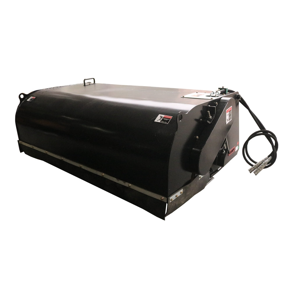 Skid Steer 72" and 83" Pick up Box Broom Sweeper, Fits Universal Skid Steer Quick Attach