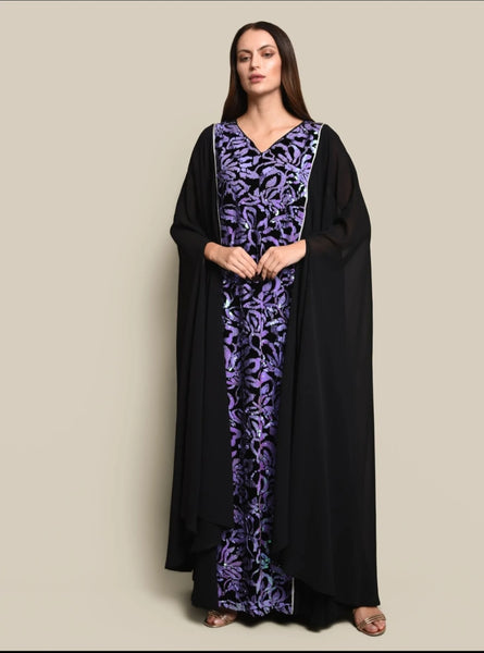 Chiffon embroidered kaftan dress – Brokar Abaya