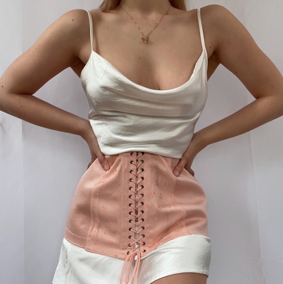 Pale Pink Corset Girdle Skirt (Large)