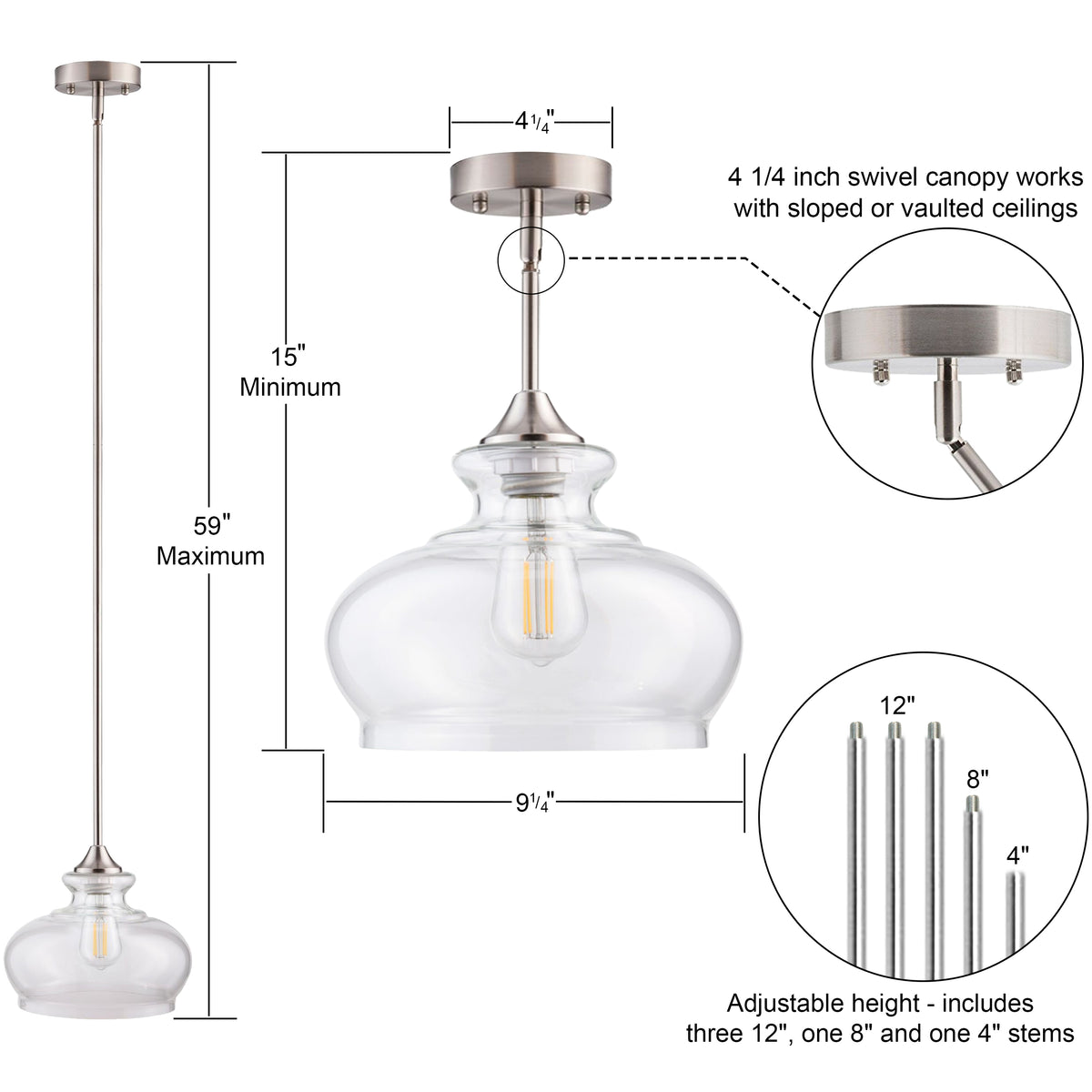 Ariella Ovale Pendant Light, LED bulb included & Linea Lighting ...