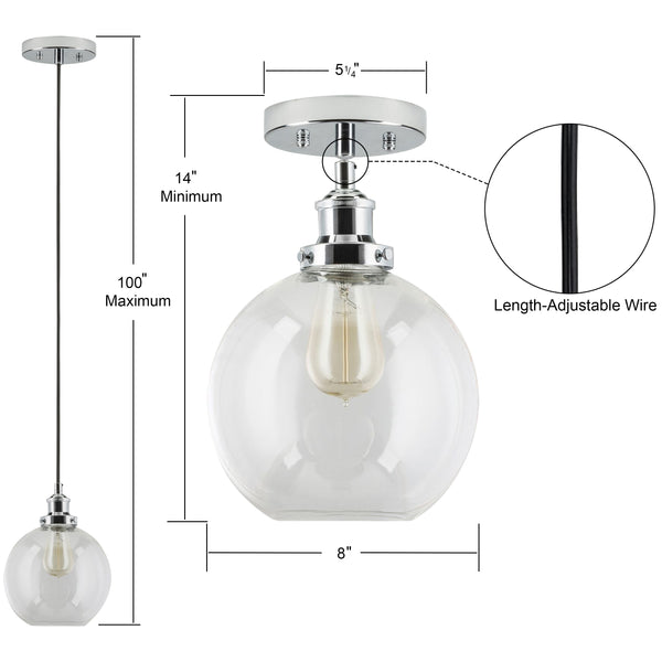 Primo Industrial Factory Pendant Light w/Glass Shade & Linea Lighting ...